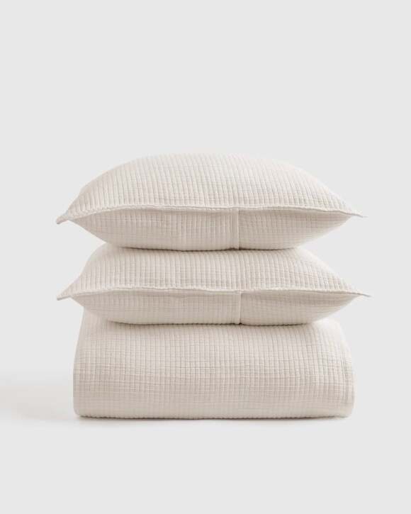 Quince Other - Quince Organic Ribbed Cotton Coverlet and Sham Set 3 pc King / Cal. king new no